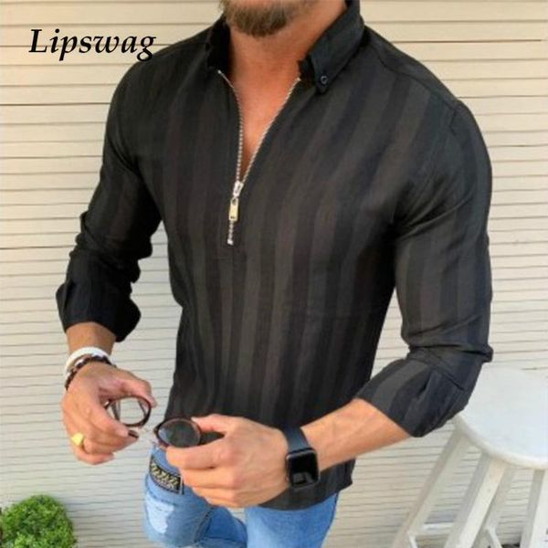 men's casual shirts turn-down collar zipper shirt men 2021 spring fashion striped printed plus size male long sleeve harajuku streetwe, White;black
men's casual shirts turn-down collar zipper shirt men 2021 spring fashion striped printed plus size male long sleeve harajuku streetwe, White;black