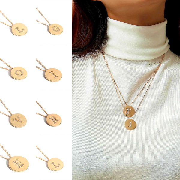 jewelry simple zircon round sweater chain female personality 26 letter micro set pendant necklace, Silver
jewelry simple zircon round sweater chain female personality 26 letter micro set pendant necklace, Silver