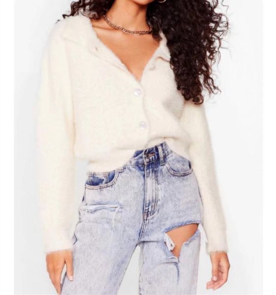 autumn winter 80s lapel shaggy knitted cardigan womans sweater single-breasted button long sleeve jumper solid color knitwear, White;black
autumn winter 80s lapel shaggy knitted cardigan womans sweater single-breasted button long sleeve jumper solid color knitwear, White;black