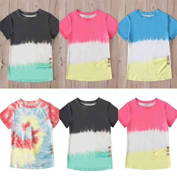 baby girl's summer short sleeve tshirt color tie dyed pattern round neck t-shirts children's clothes cotton patchwork tee with bu, Blue
baby girl's summer short sleeve tshirt color tie dyed pattern round neck t-shirts children's clothes cotton patchwork tee with bu, Blue
