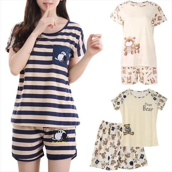 cartoon pajamas short sleeve womens sleepwears cotton pyjamas set home nightwear sleepsuit, Black;red
cartoon pajamas short sleeve womens sleepwears cotton pyjamas set home nightwear sleepsuit, Black;red