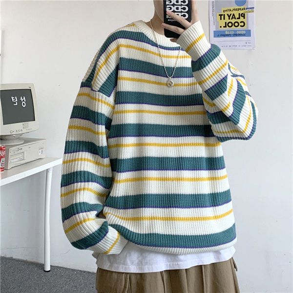 2021 new striped sweater men's warm fashion retro casual o-neck knitted pullover men loose korean knitting sweaters mens clothes -2xl, White;black
2021 new striped sweater men's warm fashion retro casual o-neck knitted pullover men loose korean knitting sweaters mens clothes -2xl, White;black