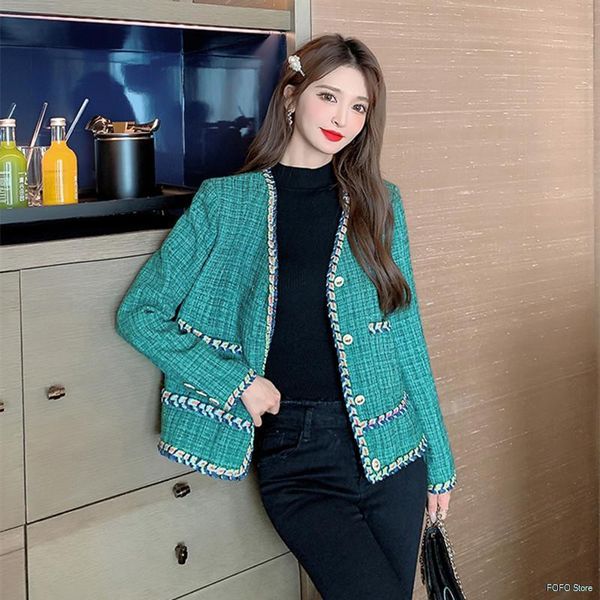 women's jackets tweed knitted jacket women 2021 autumn korean style temperament v-neck lake blue solid, Black;brown
women's jackets tweed knitted jacket women 2021 autumn korean style temperament v-neck lake blue solid, Black;brown
