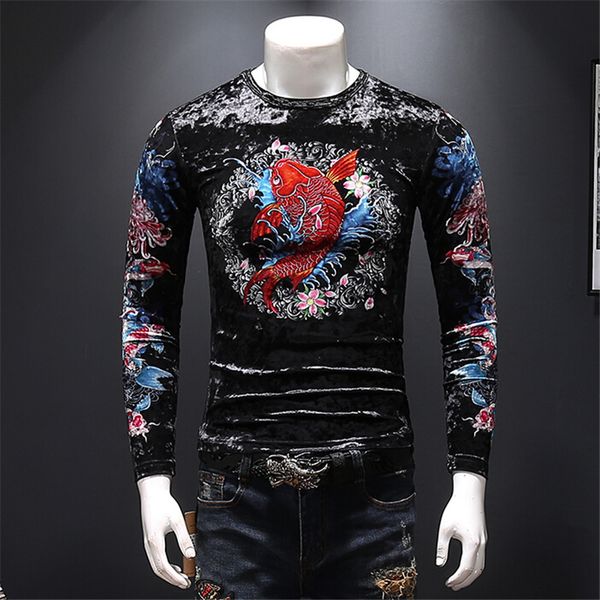 men's t-shirts male upper quality long sleeves and thick golden velvet 4dtd, White;black
men's t-shirts male upper quality long sleeves and thick golden velvet 4dtd, White;black