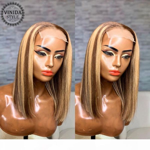 vinida style highlight bob t-part lace front human hair wigs scalp closure wigs 130% density with baby hair non-remy, Black;brown
vinida style highlight bob t-part lace front human hair wigs scalp closure wigs 130% density with baby hair non-remy, Black;brown