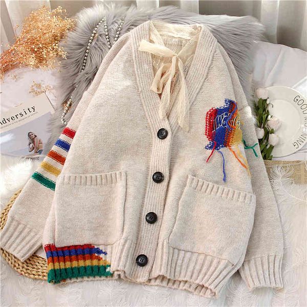 women's sweaters female ebaihui big cardigan size sweater loose autumn rainbow-striped s button up harajuku vintage fbma, White;black
women's sweaters female ebaihui big cardigan size sweater loose autumn rainbow-striped s button up harajuku vintage fbma, White;black