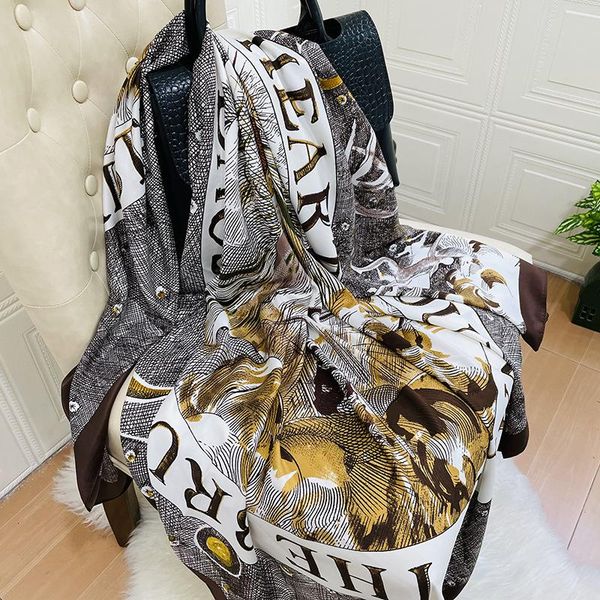 scarves european and american retro style silk scarf women's 130cm imitation art square sunscreen printing shawl travel, Blue;gray
scarves european and american retro style silk scarf women's 130cm imitation art square sunscreen printing shawl travel, Blue;gray