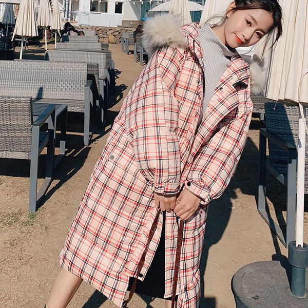 women parkas winter warm cotton-padded vintage lady fur collar plaid down coat female pocket pink casual thick outwears, Black;brown
women parkas winter warm cotton-padded vintage lady fur collar plaid down coat female pocket pink casual thick outwears, Black;brown
