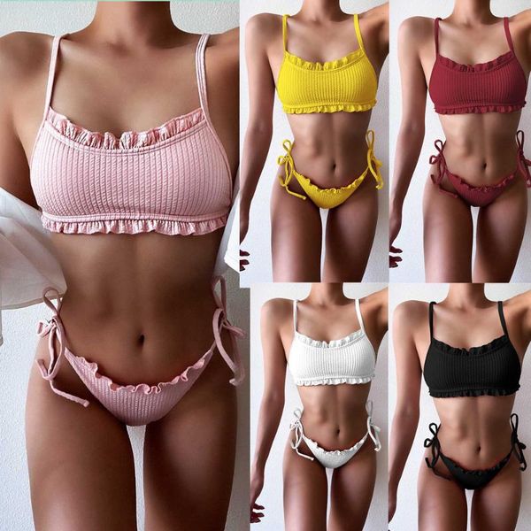 women's swimwear 2021 bathing suit women v waist bikini swimsuit swimming for high bandeau 2 piece sets, White;black
women's swimwear 2021 bathing suit women v waist bikini swimsuit swimming for high bandeau 2 piece sets, White;black