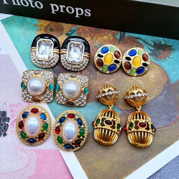 stud vintage style jewelry gem stones crystal colorful bird cage earrings rhinestone femme accessories, Golden;silver
stud vintage style jewelry gem stones crystal colorful bird cage earrings rhinestone femme accessories, Golden;silver