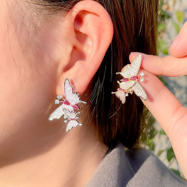 fashion butterfly aaa cubic zirconia stud earrings jewelry south american 32mm designer copper jewelry red white cz 18k gold silver earring, Golden;silver
fashion butterfly aaa cubic zirconia stud earrings jewelry south american 32mm designer copper jewelry red white cz 18k gold silver earring, Golden;silver