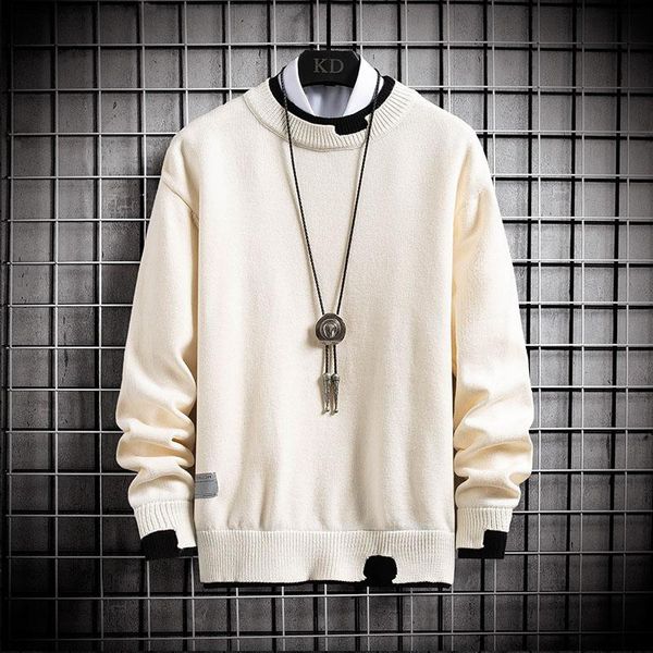 men's sweaters mens casual streetwear harajuku sweater vintage retro knitted 2021 autumn cotton pullover man, White;black
men's sweaters mens casual streetwear harajuku sweater vintage retro knitted 2021 autumn cotton pullover man, White;black