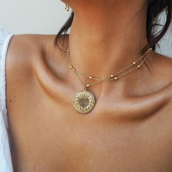pendant necklaces bohemian multi layer coin necklace for women geometric gold color ball chain choker ladies vintage jewelry, Silver
pendant necklaces bohemian multi layer coin necklace for women geometric gold color ball chain choker ladies vintage jewelry, Silver