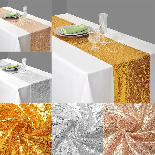 party decoration 30 x 275cm gold silver rose sequin fabric table runner sparkly bling for wedding diy supplies 12"x108"
party decoration 30 x 275cm gold silver rose sequin fabric table runner sparkly bling for wedding diy supplies 12"x108"