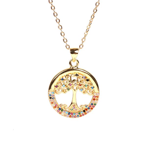 necklac creative colorful tree life tree pendant necklace with zircon inlaid necklace for women, Silver
necklac creative colorful tree life tree pendant necklace with zircon inlaid necklace for women, Silver