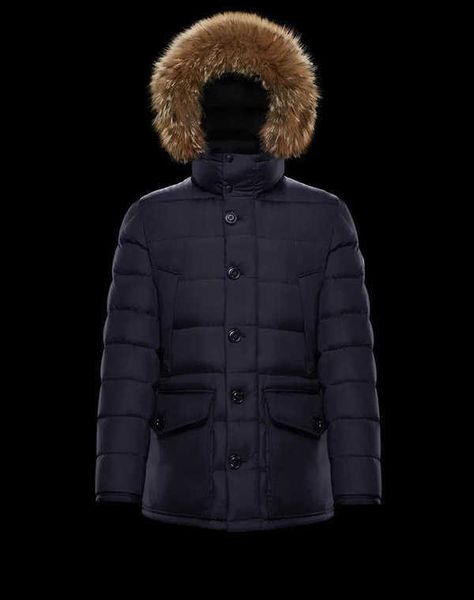 france thick mens down jacket with fur collar and hood classic mid-length men jackets size 1--5, Black
france thick mens down jacket with fur collar and hood classic mid-length men jackets size 1--5, Black