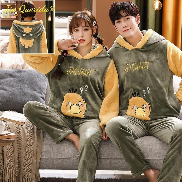 men's sleepwear his and hers pyjamas set winter soft flannel pajamas for couple teddy hoodies pijamas men cartoon girls, Black;brown
men's sleepwear his and hers pyjamas set winter soft flannel pajamas for couple teddy hoodies pijamas men cartoon girls, Black;brown