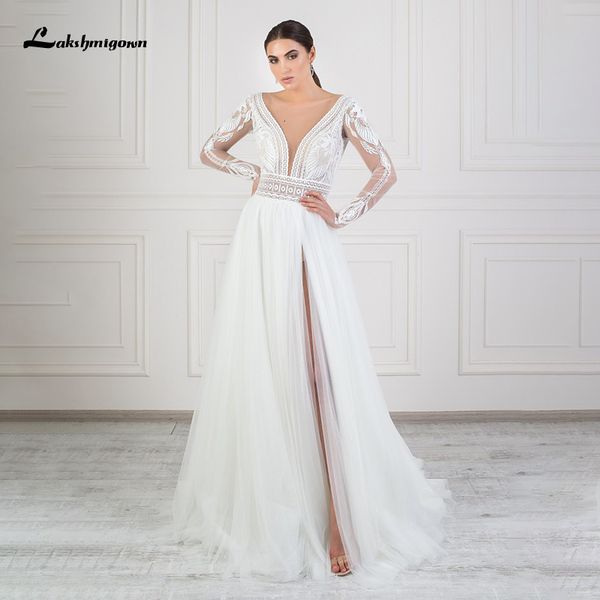 new high split lace wedding 2021 robe mariage backless boho tulle bridal gown long sleeve vestido de novia etfo, White
new high split lace wedding 2021 robe mariage backless boho tulle bridal gown long sleeve vestido de novia etfo, White