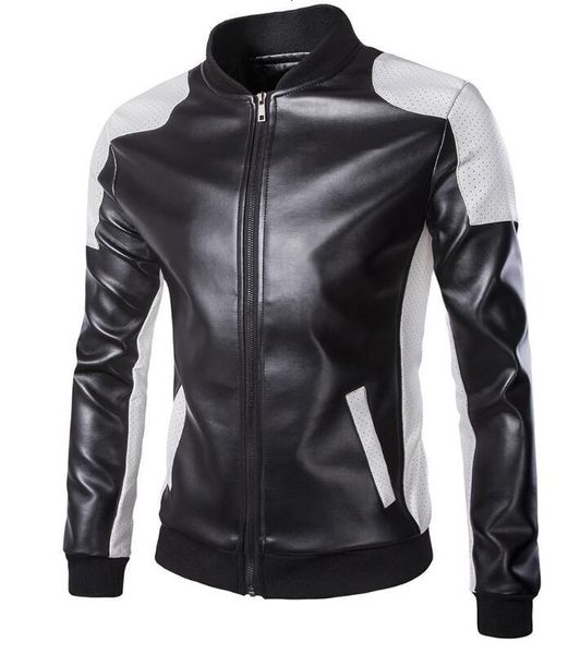 spring casual fashion men's stand collar leather jacket black white color matching large size jacket jackets coat outerwear, Black;brown
spring casual fashion men's stand collar leather jacket black white color matching large size jacket jackets coat outerwear, Black;brown