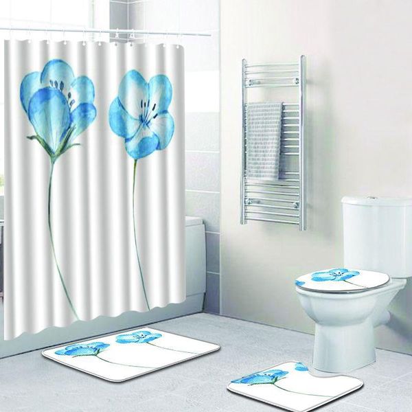 4 pcs simple floral printings bathroom shower curtain and rug set white toilet mat accessories bath mat carpet
4 pcs simple floral printings bathroom shower curtain and rug set white toilet mat accessories bath mat carpet