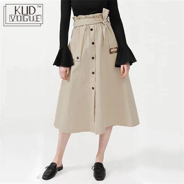 skirts korean high waist elegant long skirt women ruffle vintage midi calf lady autumn office single button khaki with belt, Black
skirts korean high waist elegant long skirt women ruffle vintage midi calf lady autumn office single button khaki with belt, Black