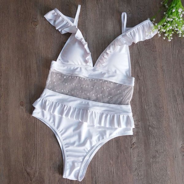 one-piece triangle gauze perspective bikini flash raglan women's swimsuit, White;black
one-piece triangle gauze perspective bikini flash raglan women's swimsuit, White;black