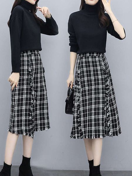 temperament goddess model knitting suit women's 2021 autumn winter new sweater skirt two piece set medium length dress fashion, White
temperament goddess model knitting suit women's 2021 autumn winter new sweater skirt two piece set medium length dress fashion, White