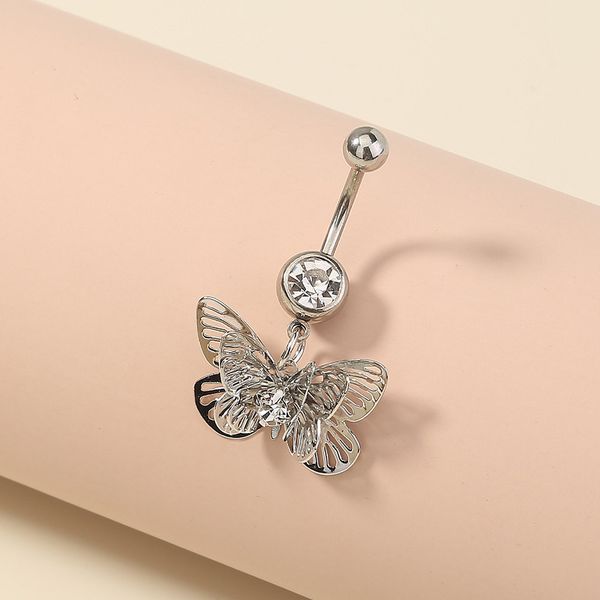 selling inlaid with diamond multilayer butterfly stainless steel ring navel nail piercing jewelry, Silver
selling inlaid with diamond multilayer butterfly stainless steel ring navel nail piercing jewelry, Silver