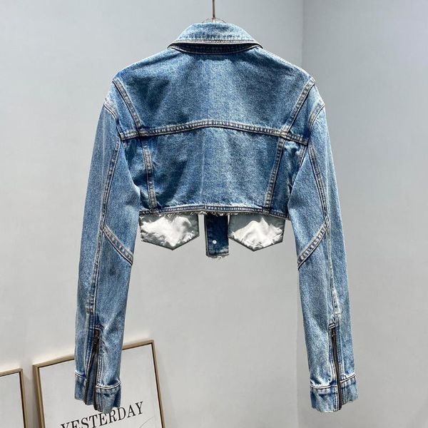 ultra short denim coat women's lapel double station navel exposed pocket street motorcycle long sleeve top, Black;brown
ultra short denim coat women's lapel double station navel exposed pocket street motorcycle long sleeve top, Black;brown