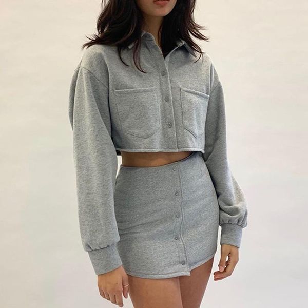 two piece dress solid gray sweatshirt skirts women 2 pieces sets 2021 fashion basic street casual active suits autumn harajuku mujer, White
two piece dress solid gray sweatshirt skirts women 2 pieces sets 2021 fashion basic street casual active suits autumn harajuku mujer, White