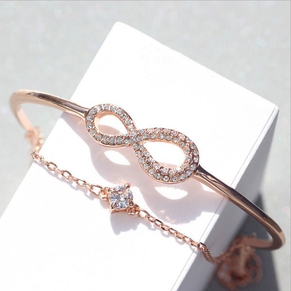 design jewelry new love infinite bracelet eternal 8-character double-layer two in one diamond inlaid women's rose gold wang yibo csuy, Black
design jewelry new love infinite bracelet eternal 8-character double-layer two in one diamond inlaid women's rose gold wang yibo csuy, Black