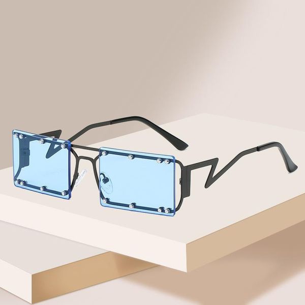 sunglasses rectangle women men rivet decoration square metal frame pc colorful lens designer trend uv400, White;black
sunglasses rectangle women men rivet decoration square metal frame pc colorful lens designer trend uv400, White;black