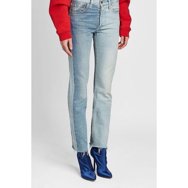 2021 new mother pants heavy industry color matching slim small straight high waist jeans crbm, Blue
2021 new mother pants heavy industry color matching slim small straight high waist jeans crbm, Blue
