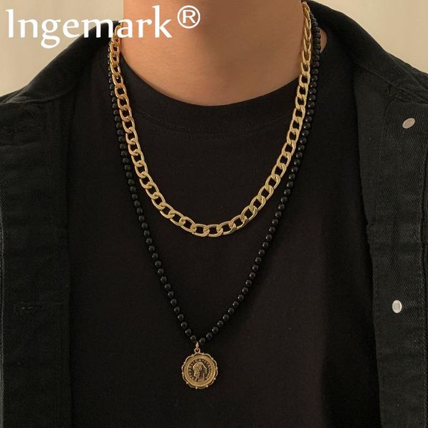 pendant necklaces 2pcs/set fashion geometric coin necklace acrylic beaded gold color chain for women punk hiphop jewelry, Silver
pendant necklaces 2pcs/set fashion geometric coin necklace acrylic beaded gold color chain for women punk hiphop jewelry, Silver