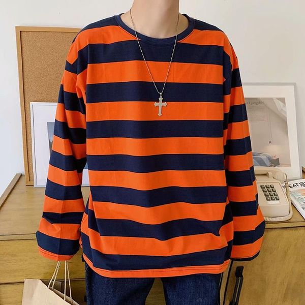 men's t-shirts oversized cotton fall winter casual striped loose long sleeve men t shirts fashion clothes korean 2021 vintage, White;black
men's t-shirts oversized cotton fall winter casual striped loose long sleeve men t shirts fashion clothes korean 2021 vintage, White;black