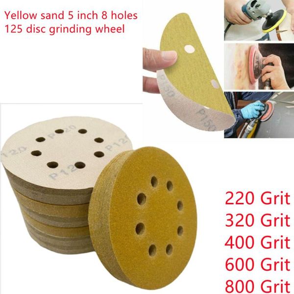 care products 100pcs 5inch 125mm round sandpaper eight hole sanding disk set 220/320/400/600/800 grit for polishing tools
care products 100pcs 5inch 125mm round sandpaper eight hole sanding disk set 220/320/400/600/800 grit for polishing tools