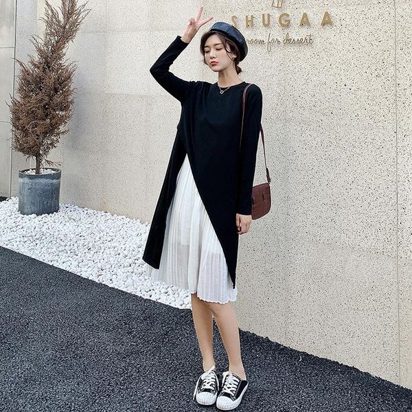 casual dresses french design sense in the middle of long section two-piece, Black;gray
casual dresses french design sense in the middle of long section two-piece, Black;gray