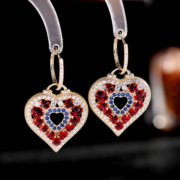 hoop & huggie 1 pair colorful cz heart earring luxury vintage drop earrings for woman gift party accessory ear jewelry, Golden;silver
hoop & huggie 1 pair colorful cz heart earring luxury vintage drop earrings for woman gift party accessory ear jewelry, Golden;silver