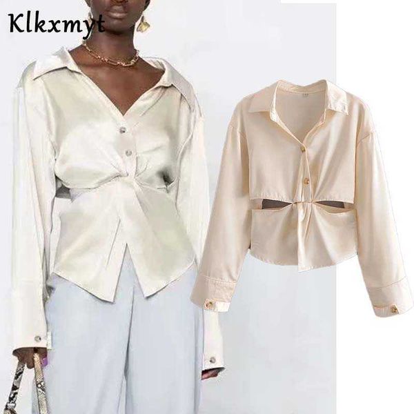 klkxmyt za blouse women fashion hollow out knot shirt woman casual long sleeve button-up female shirts blusa chic 210527, White 
klkxmyt za blouse women fashion hollow out knot shirt woman casual long sleeve button-up female shirts blusa chic 210527, White