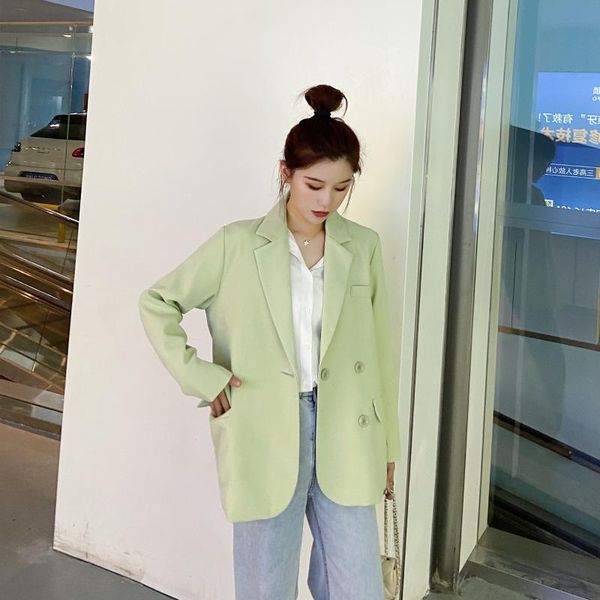 women's suits & blazers simple casual women blazer autumn double breasted long sleeve korean elegant thin fashion abrigo mujer coat de5, White;black
women's suits & blazers simple casual women blazer autumn double breasted long sleeve korean elegant thin fashion abrigo mujer coat de5, White;black