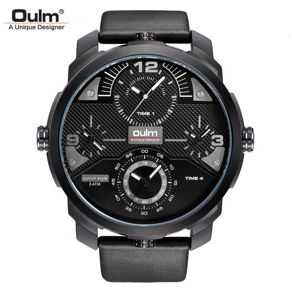 watch oulm men's large dial multi time zone movement waterproof quartz leather, Slivery;brown
watch oulm men's large dial multi time zone movement waterproof quartz leather, Slivery;brown