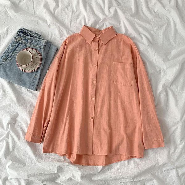 women's blouses & shirts women solid korean style simple all-match fresh turn-down collar daily ins loose colorful trendy chic basic, White
women's blouses & shirts women solid korean style simple all-match fresh turn-down collar daily ins loose colorful trendy chic basic, White