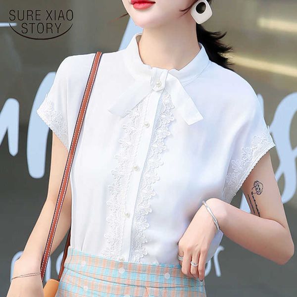 summer dress women's dress lace stitching shirt women's loose women's short sleeve turn-collar shirt 4687 50 210527, White
summer dress women's dress lace stitching shirt women's loose women's short sleeve turn-collar shirt 4687 50 210527, White