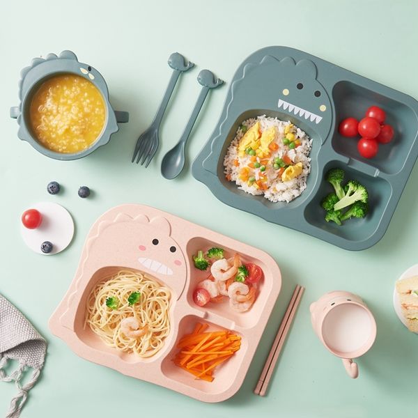 baby dinosaur tableware 6pcs kids dinner plate natural bamboo fiber bowl with cup spoon plate fork drop-resistant feeding dishes 210226
baby dinosaur tableware 6pcs kids dinner plate natural bamboo fiber bowl with cup spoon plate fork drop-resistant feeding dishes 210226