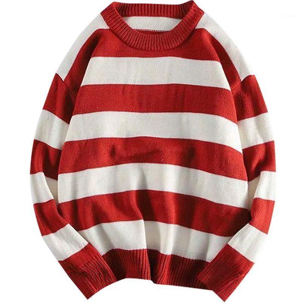 men's sweaters harajuku striped sweater men vintage clothes winter male korea style round neck knitted pullovers hip hop streetwear, White;black
men's sweaters harajuku striped sweater men vintage clothes winter male korea style round neck knitted pullovers hip hop streetwear, White;black