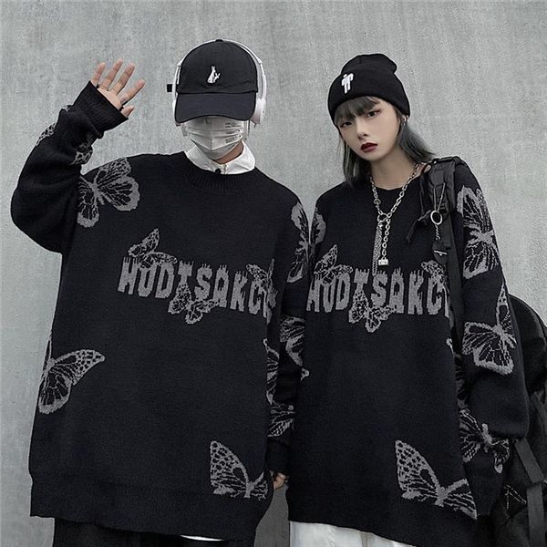 harajuku gothic butterfly jacquard oversize womens sweater black o neck knitted women loose streetwear vintage clothes, White;black
harajuku gothic butterfly jacquard oversize womens sweater black o neck knitted women loose streetwear vintage clothes, White;black
