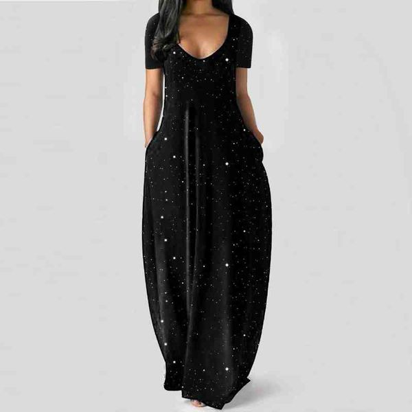 4 beach style summer women dress short sleeve maxi casual sundress long loose pockets, Black;gray
4 beach style summer women dress short sleeve maxi casual sundress long loose pockets, Black;gray
