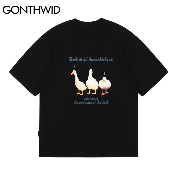 tshirts duck print cotton short sleeve tees casual harajuku men summer streetwear hip hop fashion loose t-shirts 210602, White;black
tshirts duck print cotton short sleeve tees casual harajuku men summer streetwear hip hop fashion loose t-shirts 210602, White;black