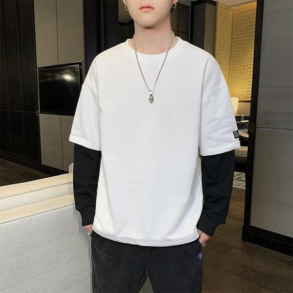 trendy brand ins trendy sweater men's loose round neck korean fashion long sleeve solid color fake two piece hip hop sports coat, Black
trendy brand ins trendy sweater men's loose round neck korean fashion long sleeve solid color fake two piece hip hop sports coat, Black