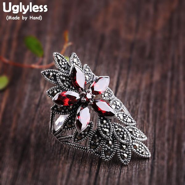 cluster rings uglyless thai silver vintage marcasite open wide for women garnet flower real 925 bijoux fine jewelry r884, Golden;silver
cluster rings uglyless thai silver vintage marcasite open wide for women garnet flower real 925 bijoux fine jewelry r884, Golden;silver